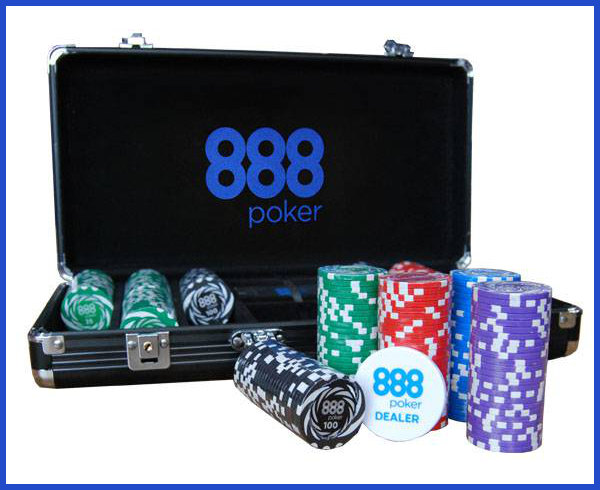 Mala de fichas de poker 888